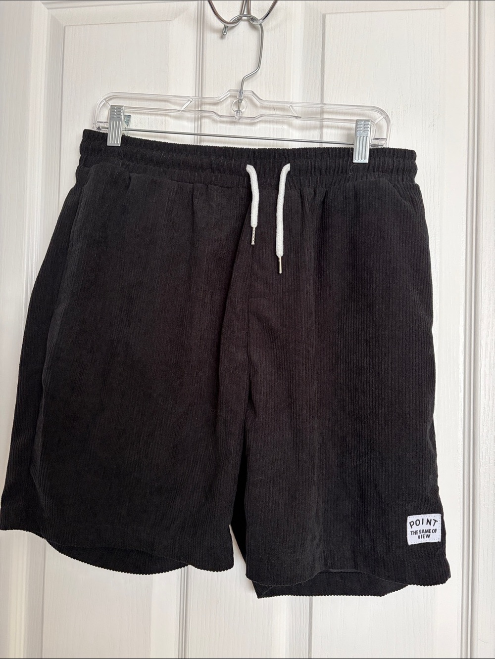 Black Men’s Corduroy Drawstring Shorts